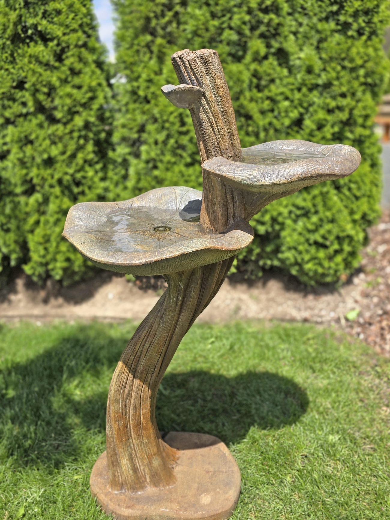 Double Lily Birdbath