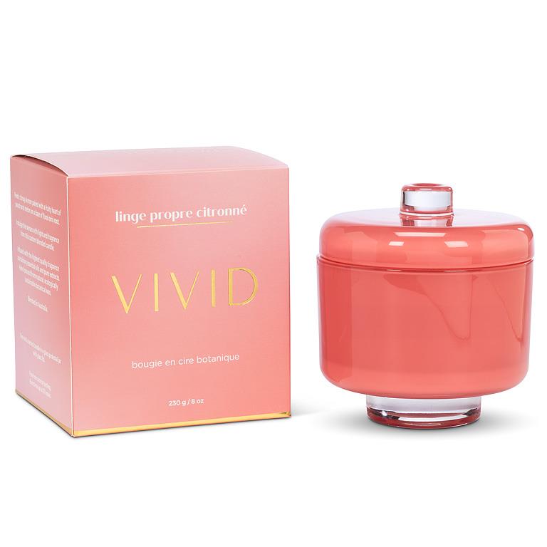Vivid Citrus White Linen Pedestal Jar Candle