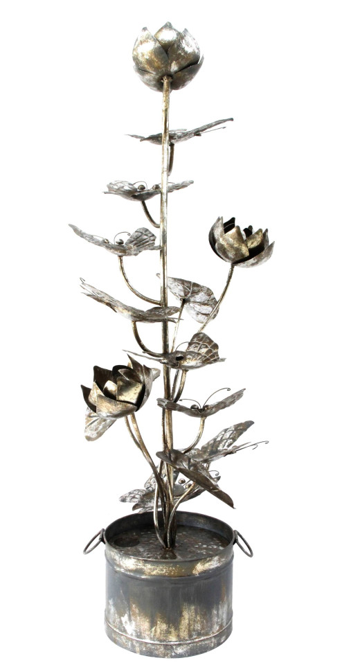 Lotus Flower Metal Fountain