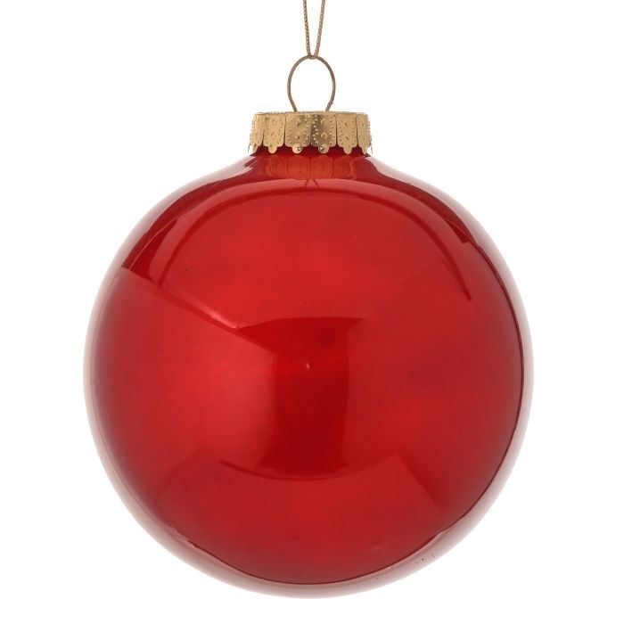 6'' 'Glass Look' Red ball ornament